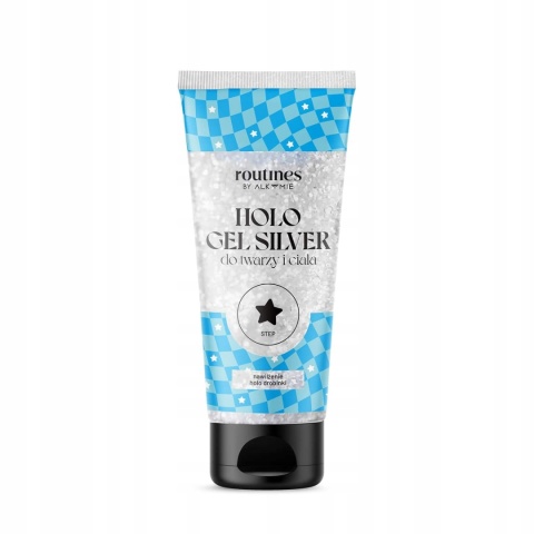 ROUTINES HOLO GEL SILVER - Żel do twarzy i Ciała Drobinkami 100 ml