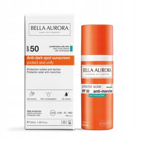 BELLA AURORA Anti-Dark Spot - Krem do Twarzy SPF50 - Cera Mieszana i Tłusta