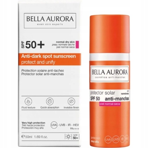 BELLA AURORA Anti-Dark Spot - Krem do Twarzy SPF50 - Cera Normalna i Sucha