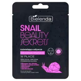 BIELENDA Snail Beauty Secrets - Rozświetlająco-Odżywcza Maska w Płacie