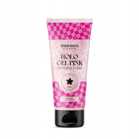 ROUTINES HOLO GEL PINK - Żel do twarzy i Ciała Drobinkami 100 ml
